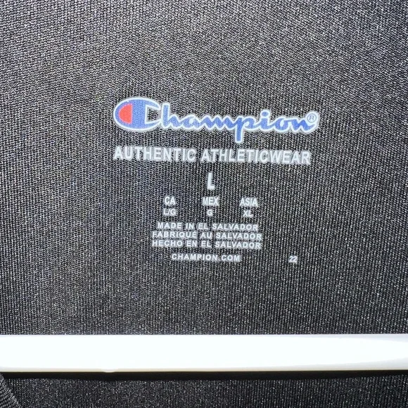 CHAMPION Classic Quick Dry Athletic Athleisure Short Sleeve T Shirt Black Mens L - Picture 3 of 5